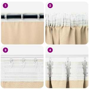 Závěsy na zatemnění s kroužky 2 pcs Krémová 260 x 140 cm - obrázek 7