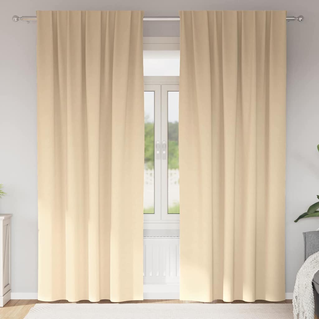 Gardiner med gardiner 2 pcs Creme 260 x 140 cm Polyester