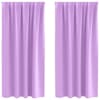 vidaXL Kardinad r&otilde;ngastega 2 tk Lilla 175 x 140 cm Pol&uuml;ester