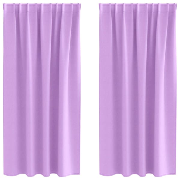 vidaXL Kardinad r&otilde;ngastega 2 tk Lilla 175 x 140 cm Pol&uuml;ester