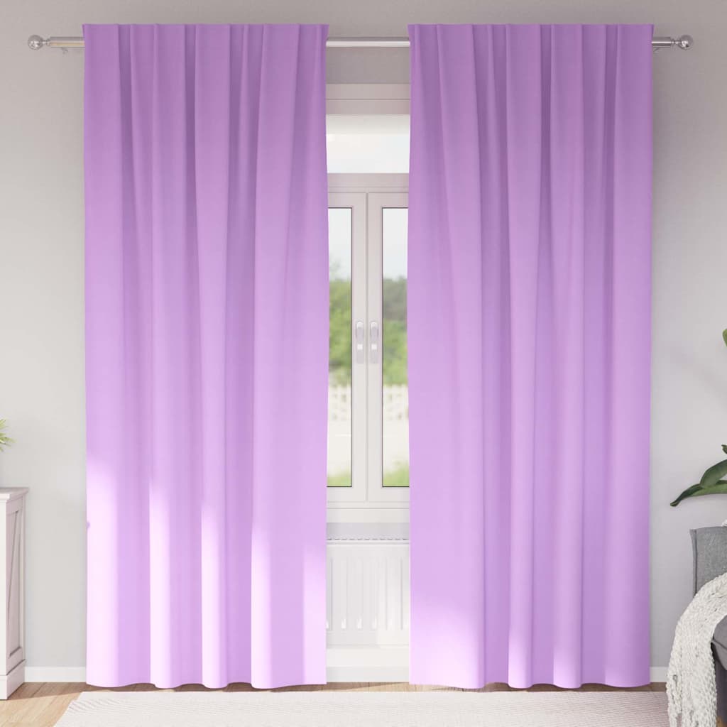 Gardiner med gardiner 2 pcs Lilla 245 x 140 cm Polyester