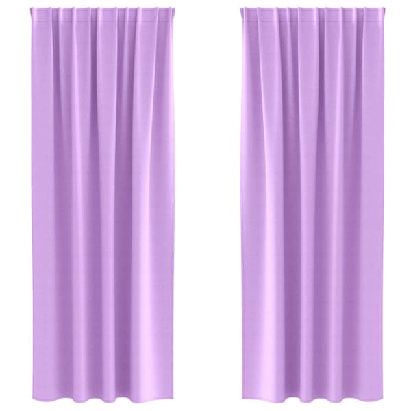vidaXL Kardinad r&otilde;ngastega 2 tk Lilla 245 x 140 cm Pol&uuml;ester
