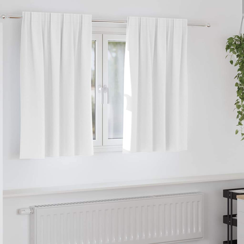 vidaXL Perdele cu perdele 2 pcs Alb Strălucitor Poliester