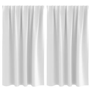 vidaXL Kardinad r&otilde;ngastega 2 tk Helevalge 140 x 140 cm Pol&uuml;ester