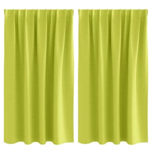 vidaXL Kardinad r&otilde;ngastega 2 tk Roheline 140 x 140 cm Pol&uuml;ester