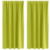 vidaXL Kardinad r&otilde;ngastega 2 tk Roheline 175 x 140 cm Pol&uuml;ester