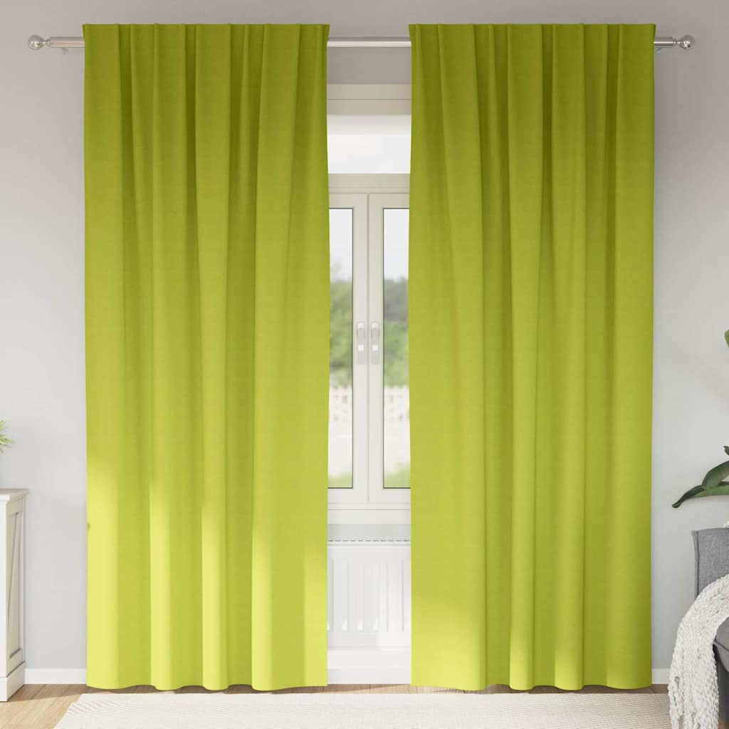 Kardinaid kardinatega 2 pcs Õunaroheline 245 x 140 cm Polüester