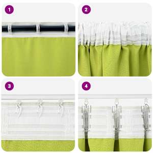 Závěsy na zatemnění s kroužky 2 pcs Zelená 260 x 140 cm - obrázek 7