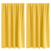 vidaXL Kardinad r&otilde;ngastega 2 tk Sinepikollane 140 x 140 cm Pol&uuml;ester