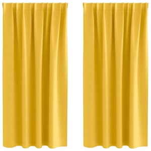 Závěsy na zatemnění s kroužky 2 pcs Hořčicově žlutá - obrázek 2