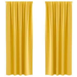 Závěsy na zatemnění s kroužky 2 pcs Hořčicově žlutá - obrázek 2