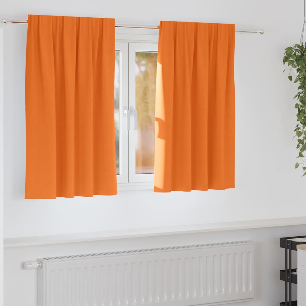 Gardiner med gardiner 2 pcs Lys orange 140 x 140 cm Polyester