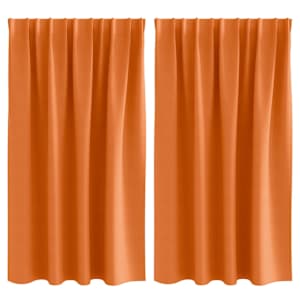 vidaXL Kardinad r&otilde;ngastega 2 tk Erk Oranž 140 x 140 cm Pol&uuml;ester