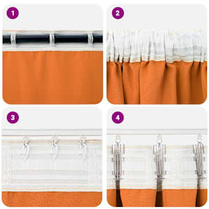Závěsy na zatemnění s kroužky 2 pcs Oranžová 175 x 140 cm - obrázek 7