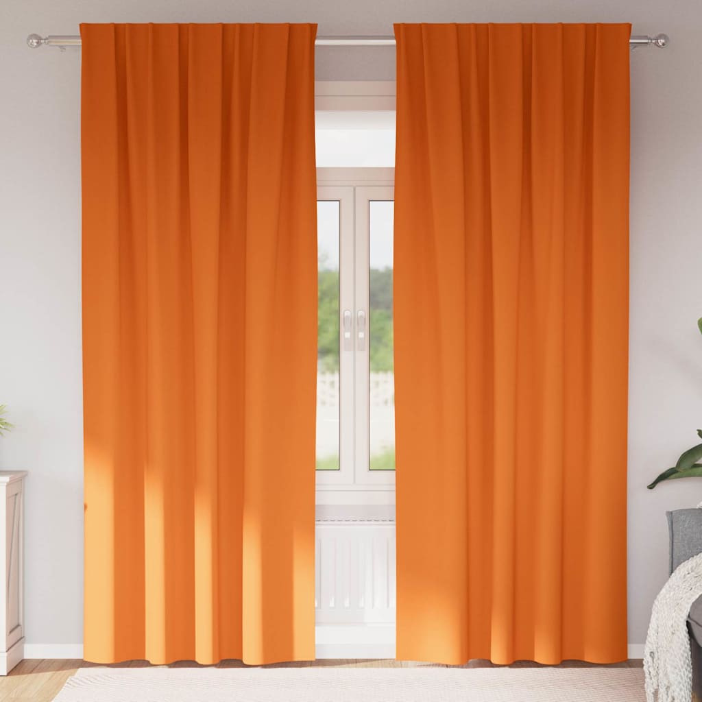 Gardiner med gardiner 2 pcs Lys orange 245 x 140 cm Polyester