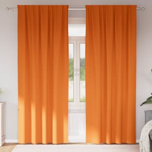 Zavese za zatemnitev z obroči 2 pcs Svetlo oranžna 245 x 140 cm