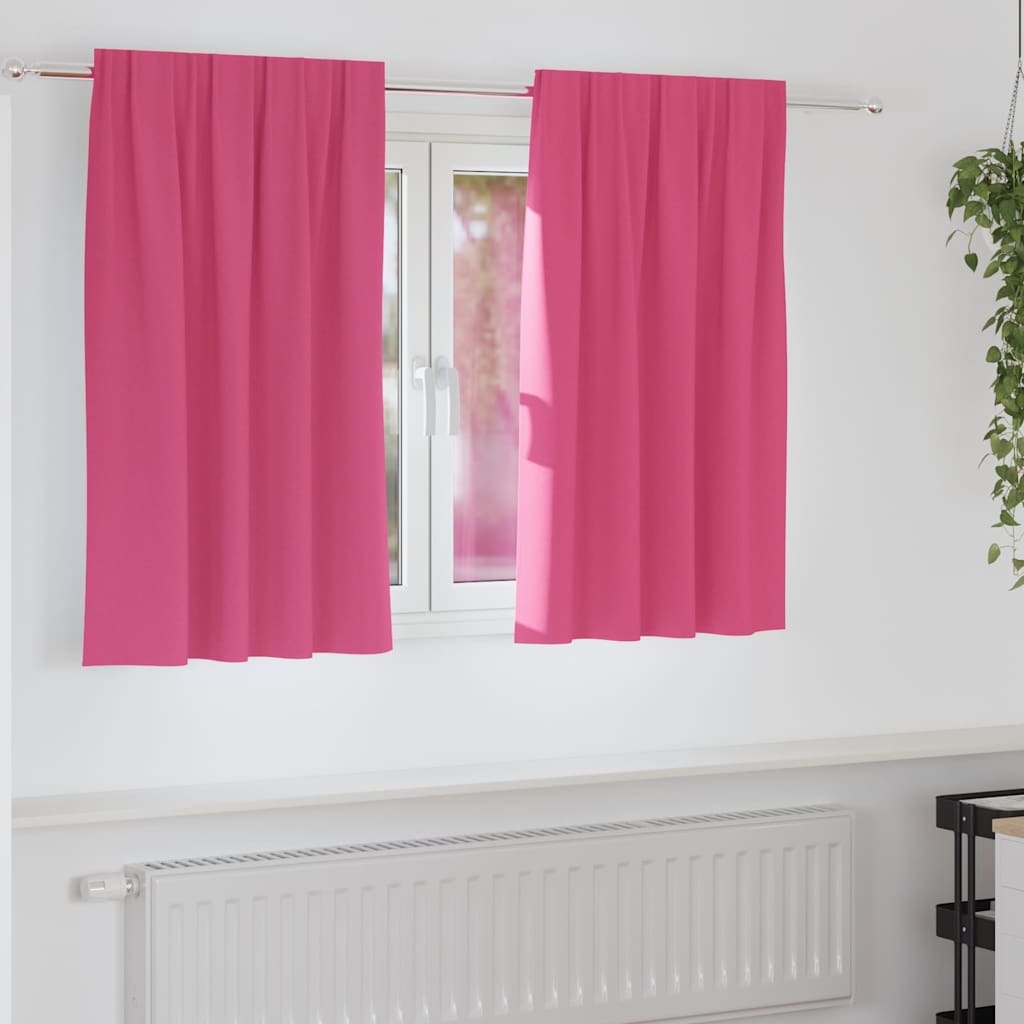 Gordijnen met gordijnen 2 pcs Felroze Polyester