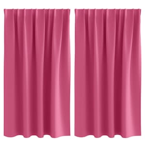vidaXL Kardinad r&otilde;ngastega 2 tk Erk Roosa 140 x 140 cm Pol&uuml;ester