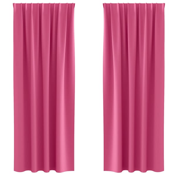 vidaXL Kardinad r&otilde;ngastega 2 tk Erk Roosa 225 x 140 cm Pol&uuml;ester
