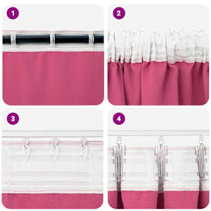 Závěsy na zatemnění s kroužky 2 pcs Jasně růžová 260 x 140 cm - obrázek 7