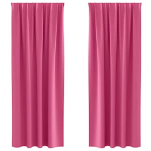 Závěsy na zatemnění s kroužky 2 pcs Jasně růžová 260 x 140 cm - obrázek 2
