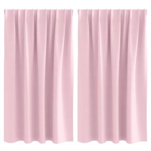 vidaXL Kardinad r&otilde;ngastega 2 tk Beebiroosa 140 x 140 cm Pol&uuml;ester