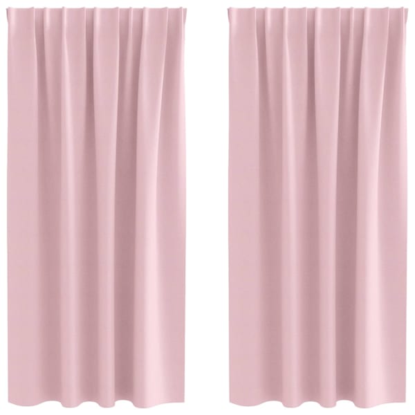 vidaXL Kardinad r&otilde;ngastega 2 tk Beebiroosa 175 x 140 cm Pol&uuml;ester