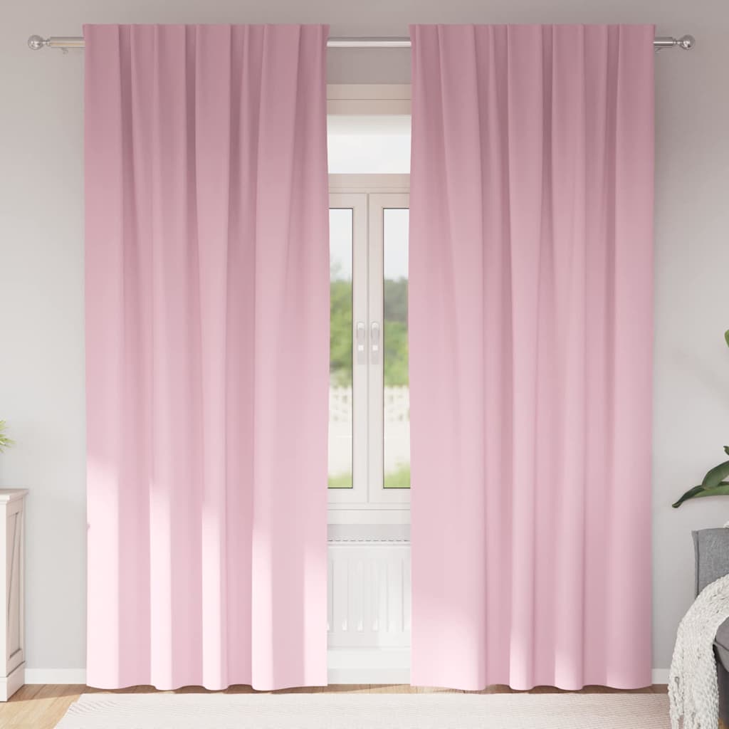 Gardiner med gardiner 2 pcs Baby lyserød 260 x 140 cm Polyester