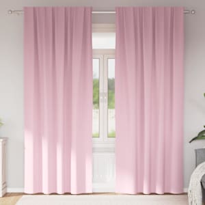 Závěsy na zatemnění s kroužky 2 pcs Bledě růžová 260 x 140 cm - obrázek 1