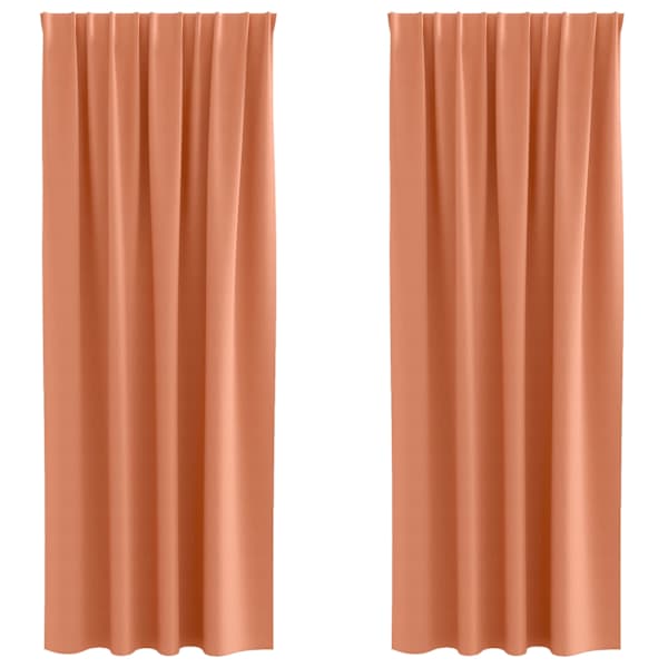 vidaXL Kardinad r&otilde;ngastega 2 tk Terrakota 260 x 140 cm Pol&uuml;ester