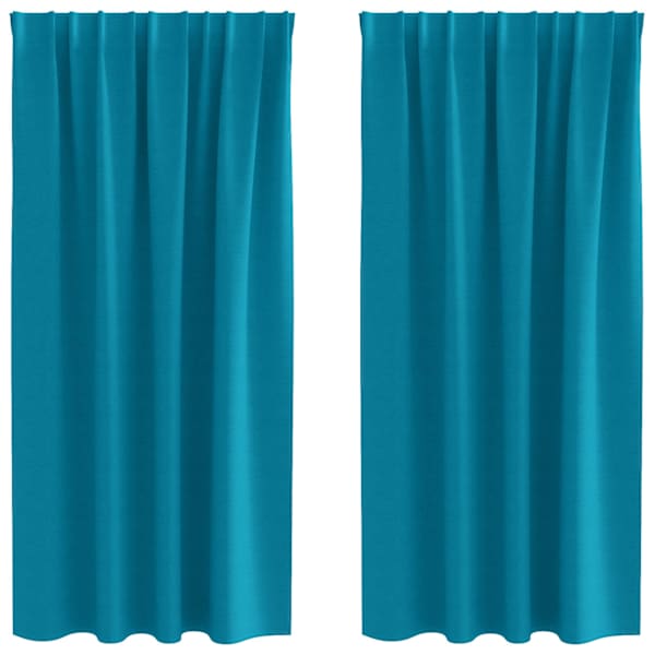 vidaXL Kardinad r&otilde;ngastega 2 tk T&uuml;rkiis 175 x 140 cm Pol&uuml;ester