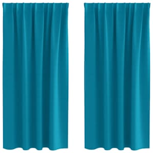 Závěsy na zatemnění s kroužky 2 pcs Tyrkysová 175 x 140 cm - obrázek 2