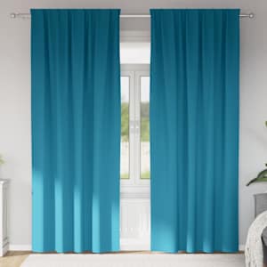 Závěsy na zatemnění s kroužky 2 pcs Tyrkysová 225 x 140 cm - obrázek 1