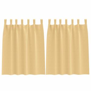 vidaXL Kardinad r&otilde;ngastega 2 tk Beež 140 x 140 cm Pol&uuml;ester