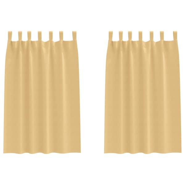 vidaXL Kardinad r&otilde;ngastega 2 tk Beež 175 x 140 cm Pol&uuml;ester