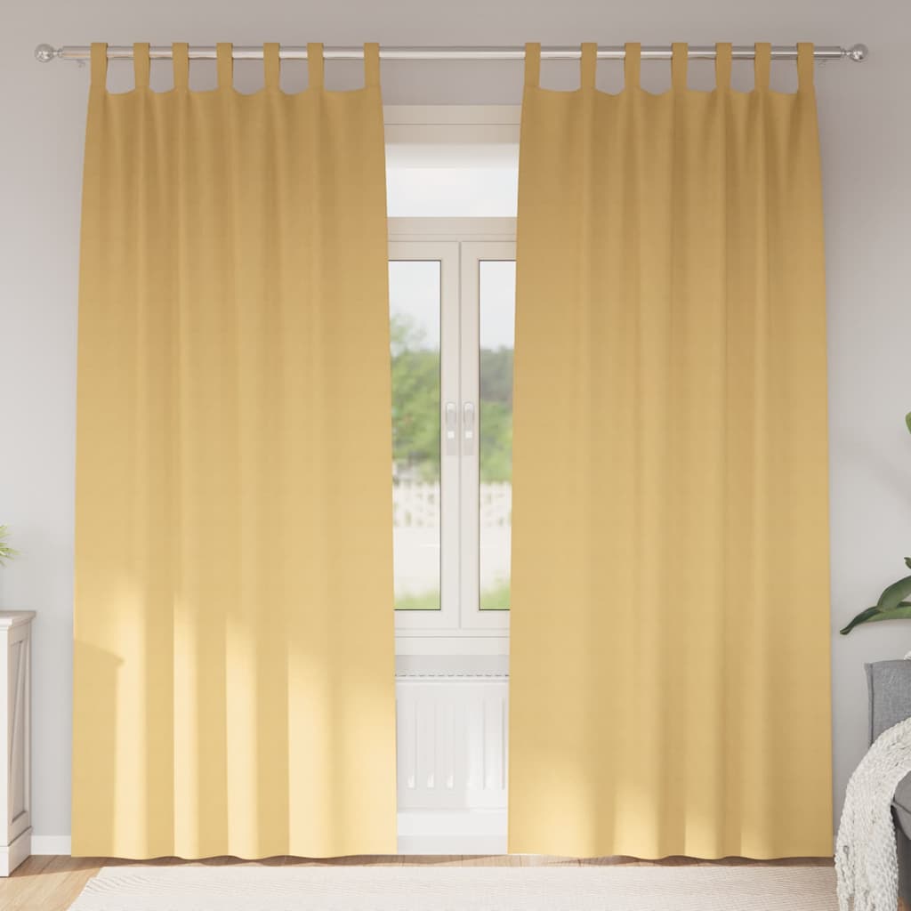 Gardiner med gardiner 2 pcs Beige 245 x 140 cm Polyester