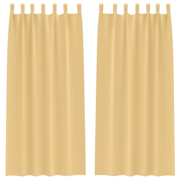 vidaXL Kardinad r&otilde;ngastega 2 tk Beež 245 x 140 cm Pol&uuml;ester