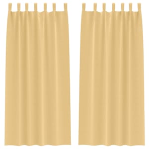 Závěsy na zatemnění s kroužky 2 pcs Béžová 260 x 140 cm - obrázek 2