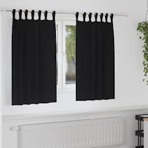 Závěsy na zatemnění s kroužky 2 pcs Černá 140 x 140 cm - obrázek 1