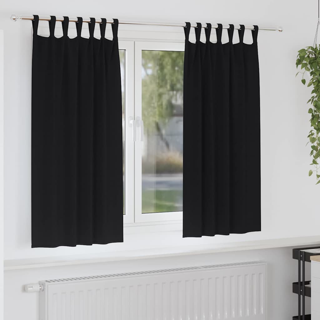 Pimendavad kardinad 2 pcs Must 175 x 140 cm Polüester
