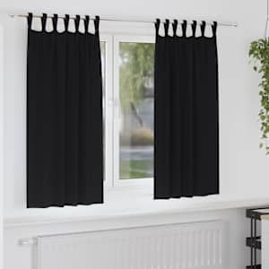Závěsy na zatemnění s kroužky 2 pcs Černá 175 x 140 cm - obrázek 1