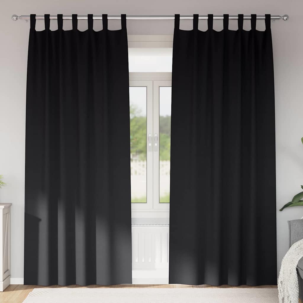 Pimendavad kardinad 2 pcs Must 225 x 140 cm Polüester