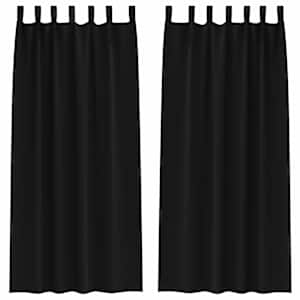 Závěsy na zatemnění s kroužky 2 pcs Černá 260 x 140 cm - obrázek 2