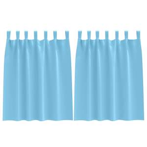 vidaXL Kardinad r&otilde;ngastega 2 tk Helesinine 140 x 140 cm Pol&uuml;ester