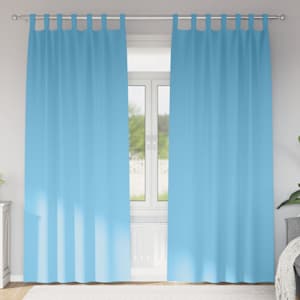 Závěsy na zatemnění s kroužky 2 pcs Světle modrá 225 x 140 cm - obrázek 1