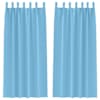 vidaXL Kardinad r&otilde;ngastega 2 tk Helesinine 225 x 140 cm Pol&uuml;ester