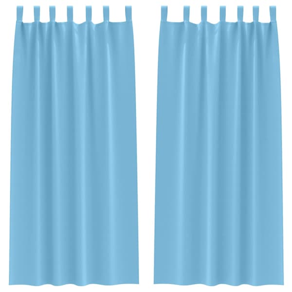 vidaXL Kardinad r&otilde;ngastega 2 tk Helesinine 225 x 140 cm Pol&uuml;ester