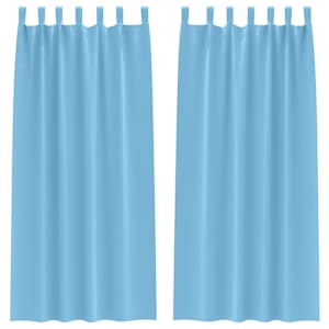 Závěsy na zatemnění s kroužky 2 pcs Světle modrá 225 x 140 cm - obrázek 2