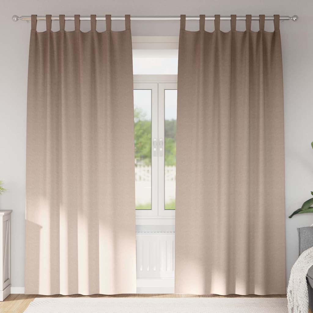 Gardiner med gardiner 2 pcs Gråbrun 245 x 140 cm Polyester