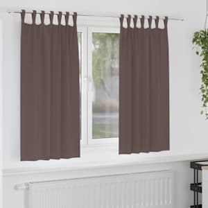 Zavese za zatemnitev z obroči 2 pcs Temno rjava 175 x 140 cm